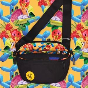 Black 3L Baboon to the Moon fannypack sling bag